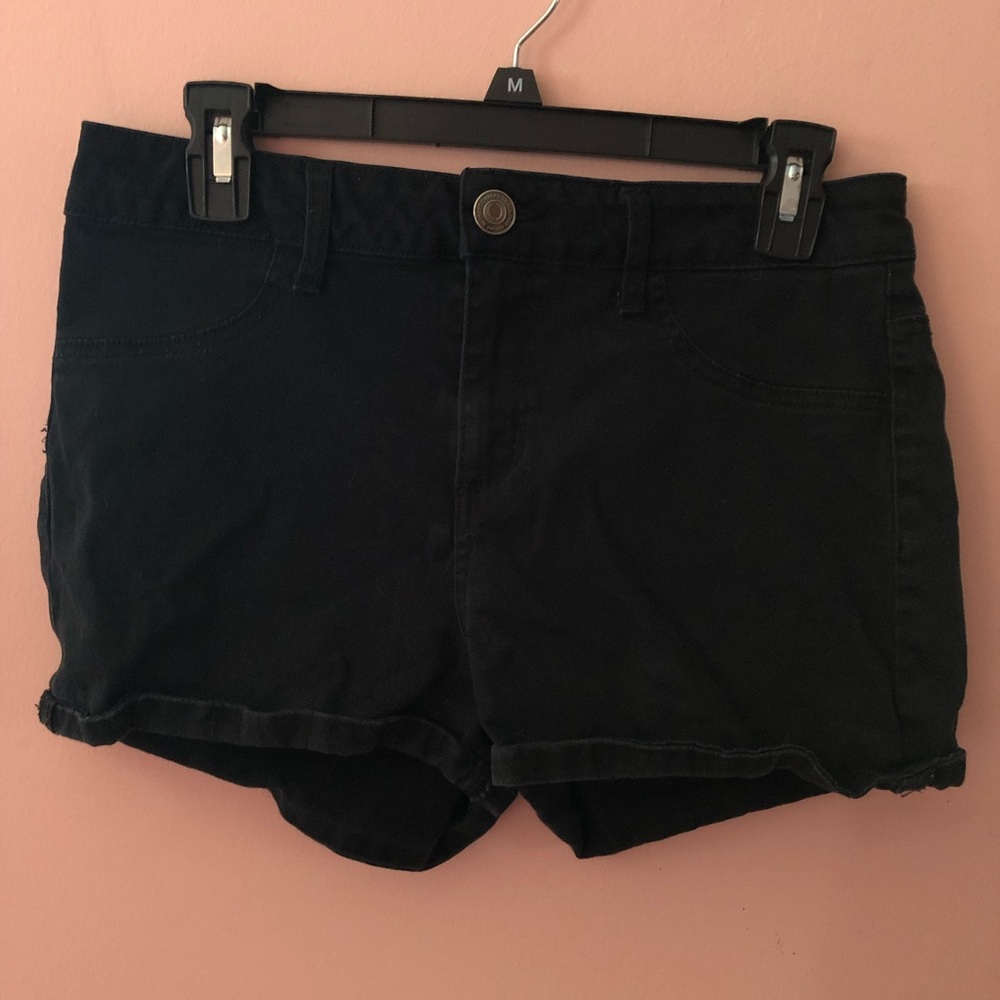 Black Denim Shorts